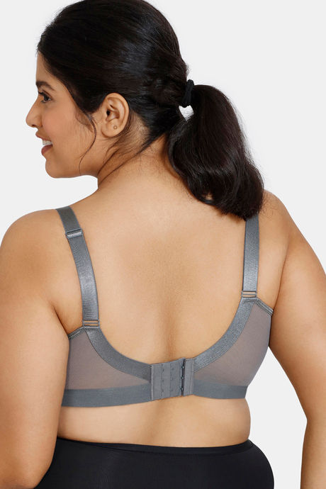 Zivame True Curv Beautiful Basics Double Layered Non Wired Full Coverage Minimiser Bra - Lava Smoke — image 2